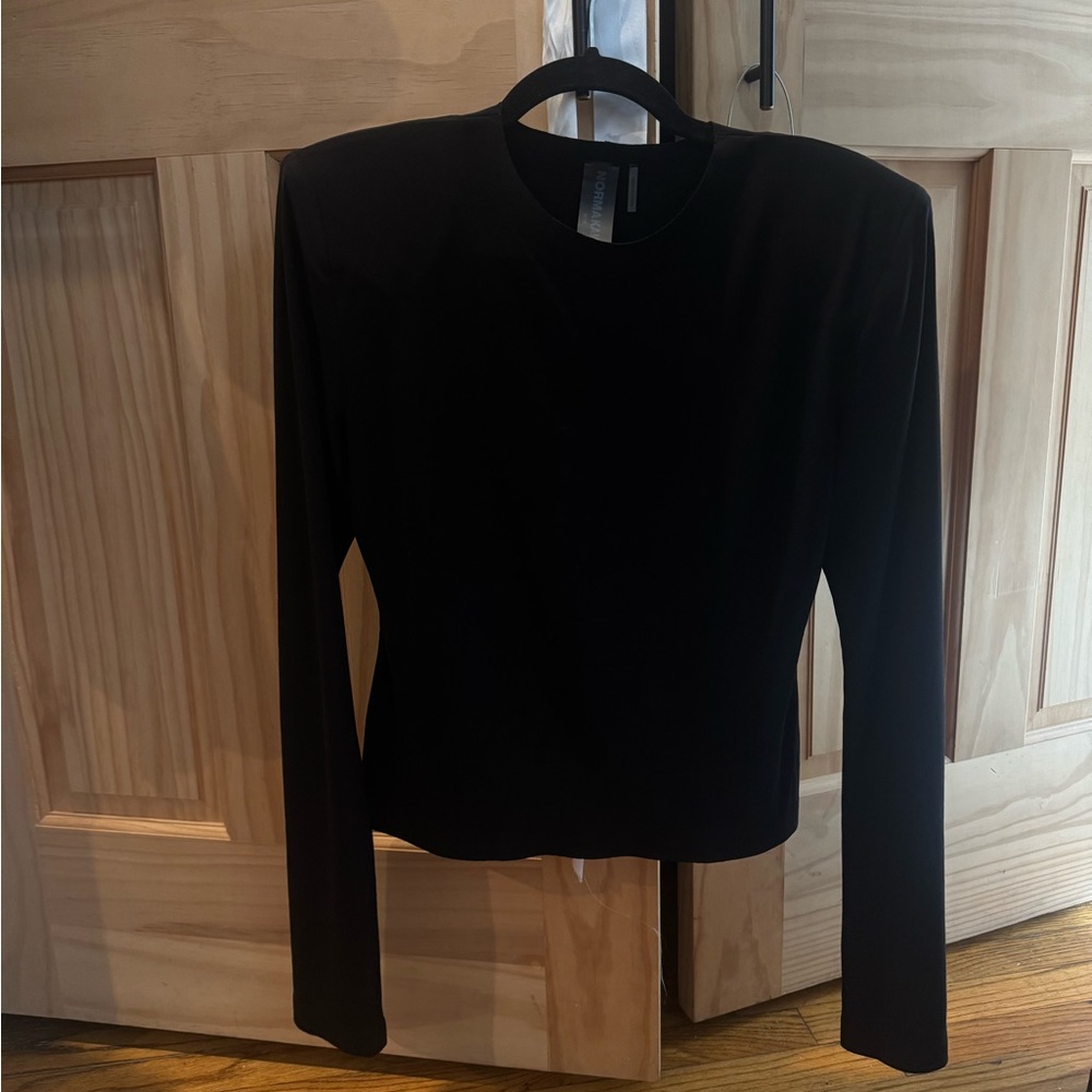 Norma Kamali long sleeve shoulder pad top